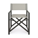 Sedia da giardino pieghevole regista Grigio Scuro-Osso TAYLOR 48x56x h86 cm
