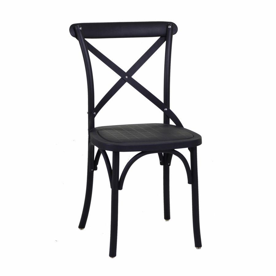 Sedia esterno plastica cross nero cm39x43 x h45,5-89,5