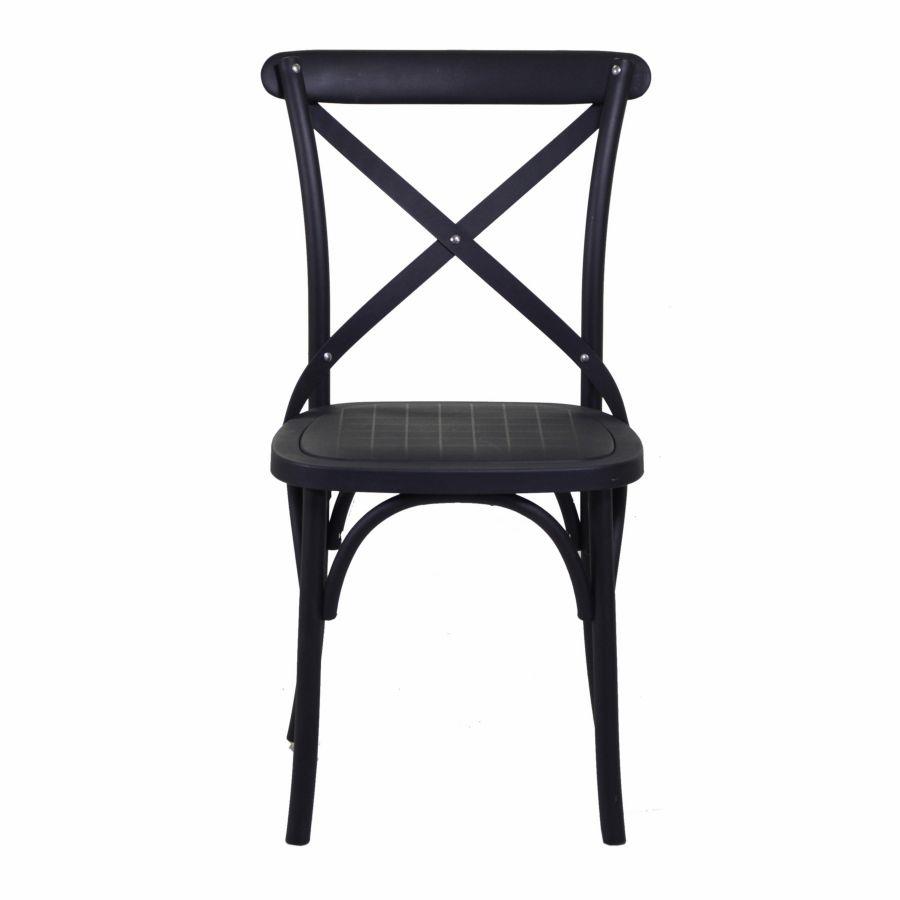 Sedia esterno plastica cross nero cm39x43 x h45,5-89,5