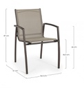 Sedia in alluminio con braccioli Hilla Coffee