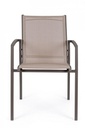 Sedia in alluminio con braccioli Hilla Coffee
