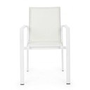 Sedia in alluminio con braccioli Konnor bianco