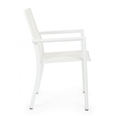 Sedia in alluminio con braccioli Konnor bianco