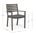 Sedia in alluminio con cuscini Helina Coffee