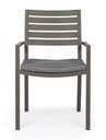 Sedia in alluminio con cuscini Helina Coffee
