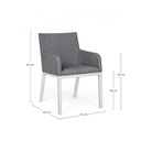 Sedia in alluminio verniciata a polvere grigio cm 55x 62x 82h
