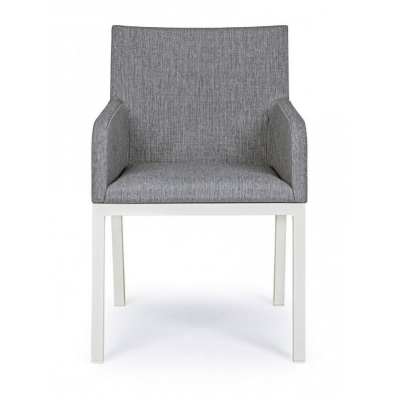 Sedia in alluminio verniciata a polvere grigio cm 55x 62x 82h