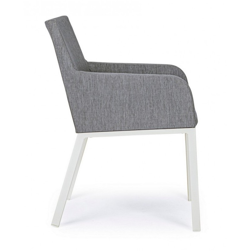 Sedia in alluminio verniciata a polvere grigio cm 55x 62x 82h