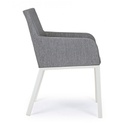Sedia in alluminio verniciata a polvere grigio cm 55x 62x 82h
