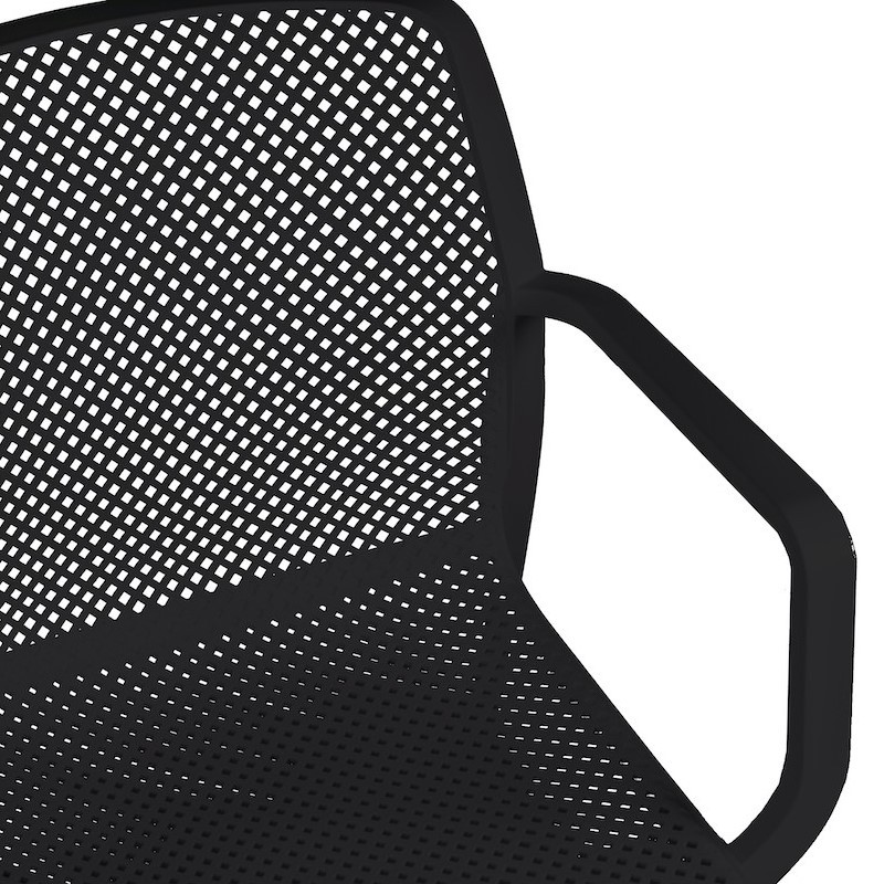 Sedia in polipropilene da giardino con braccioli Antracite DALIAN 46,5x53,5x h55 cm