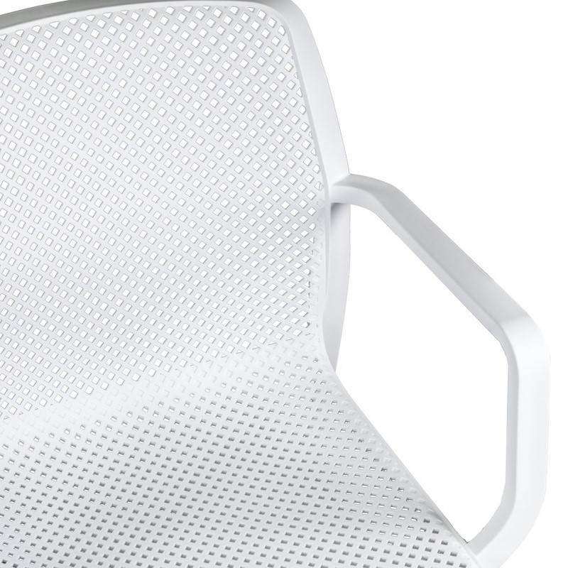 Sedia in polipropilene da giardino con braccioli Bianca DALIAN 46,5x53,5x h55 cm