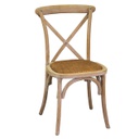 Sedia legno cross naturale impilabile 51x55x46,5-89h cm