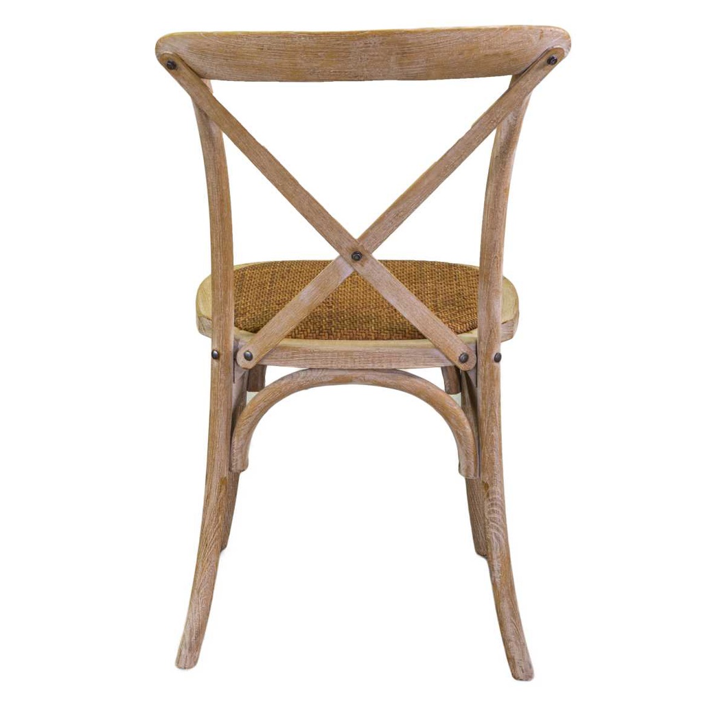 Sedia legno cross naturale impilabile 51x55x46,5-89h cm