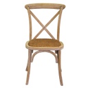 Sedia legno cross naturale impilabile 51x55x46,5-89h cm
