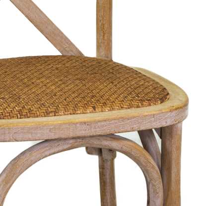 Sedia legno cross naturale impilabile 51x55x46,5-89h cm