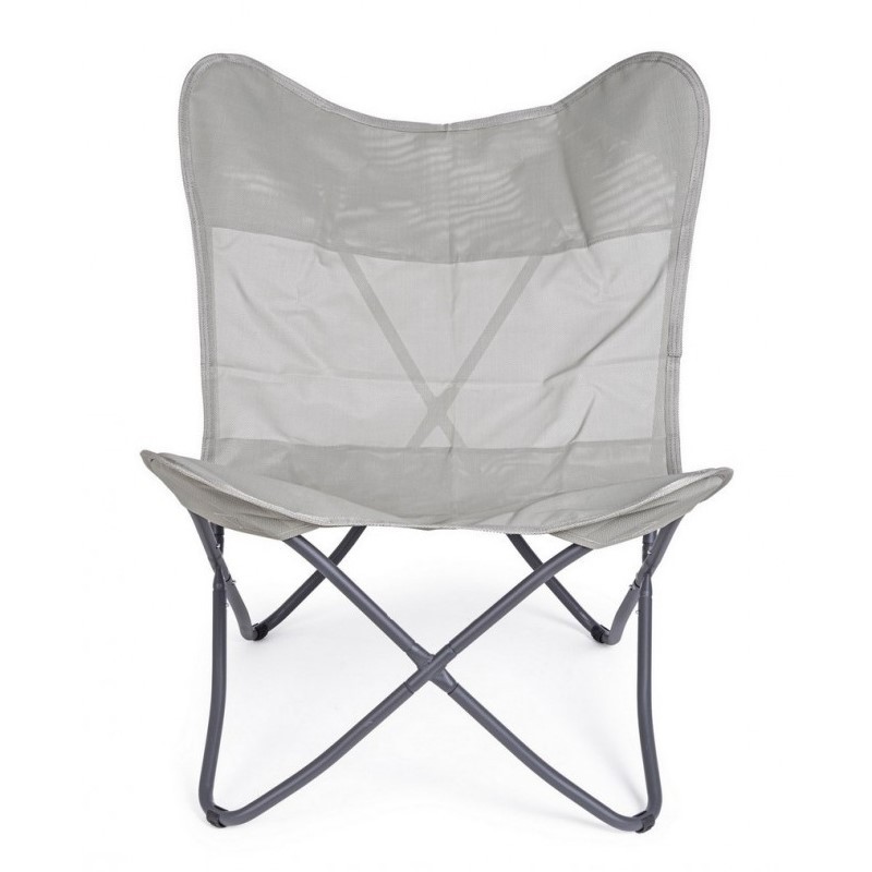 Sedia mare pieghevole in textilene Natural BUTTERFLY GABICCE 77.5x81x h89 cm iperbriko