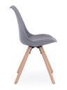 Sedia moderna legno plastica similpelle grigio New trend cm 59 x 49 x 83,5