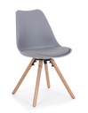 Sedia moderna legno plastica similpelle grigio New trend cm 59 x 49 x 83,5
