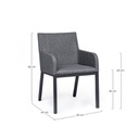 Sedia per esterno con braccioli in tessuto Antracite OWEN JX55 55x62x h82 cm