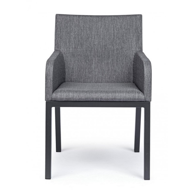 Sedia per esterno con braccioli in tessuto Antracite OWEN JX55 55x62x h82 cm