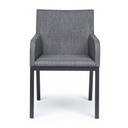 Sedia per esterno con braccioli in tessuto Antracite OWEN JX55 55x62x h82 cm