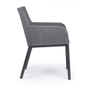 Sedia per esterno con braccioli in tessuto Antracite OWEN JX55 55x62x h82 cm