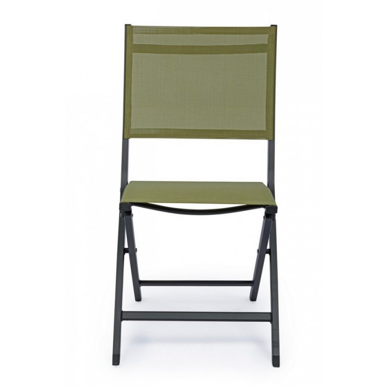 Sedia per esterno in alluminio Antracite Verde ELIN 47x57x h88 cm iperbriko