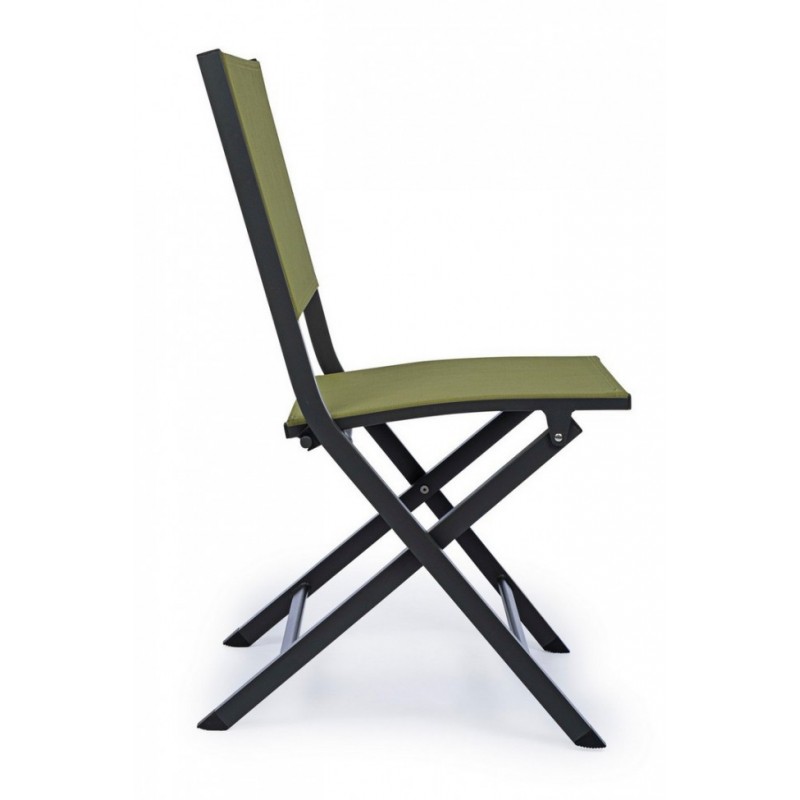 Sedia per esterno in alluminio Antracite Verde ELIN 47x57x h88 cm iperbriko