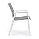 Sedia per esterno in alluminio Bianco con cuscino Grigio Scuro ODEON 55,5x60 h83 cm