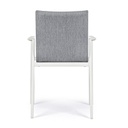 Sedia per esterno in alluminio Bianco con cuscino Grigio Scuro ODEON 55,5x60 h83 cm
