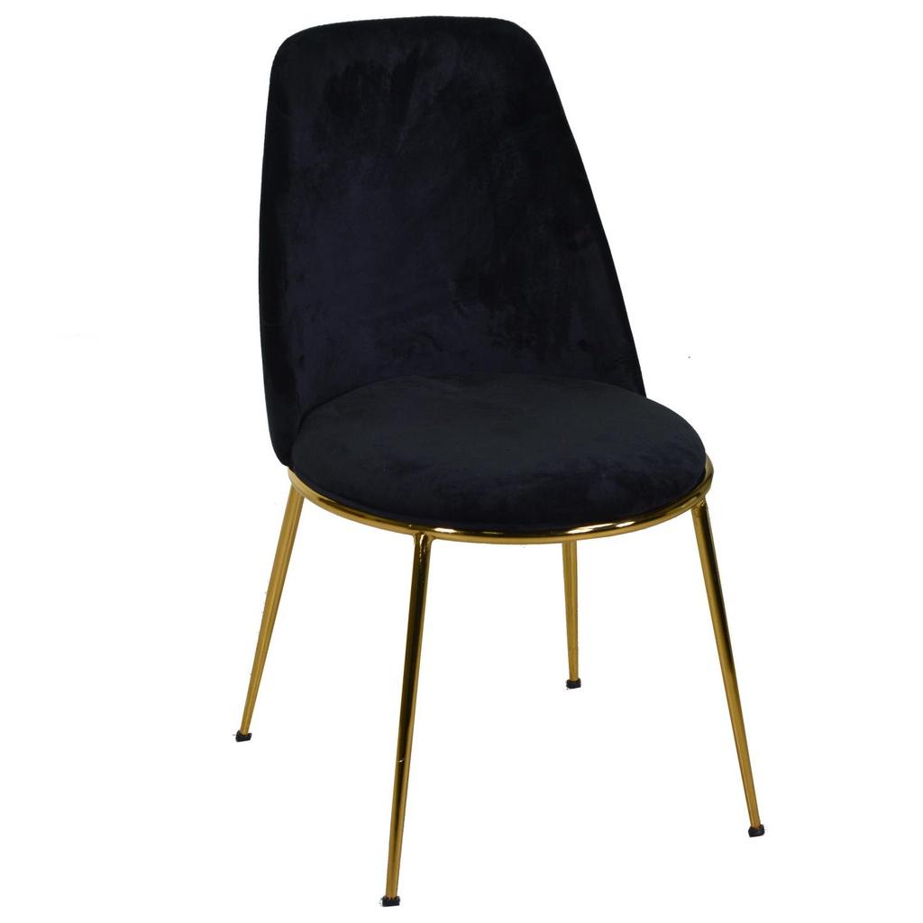 Sedia salotto design velluto e metallo oro rotterdam nero