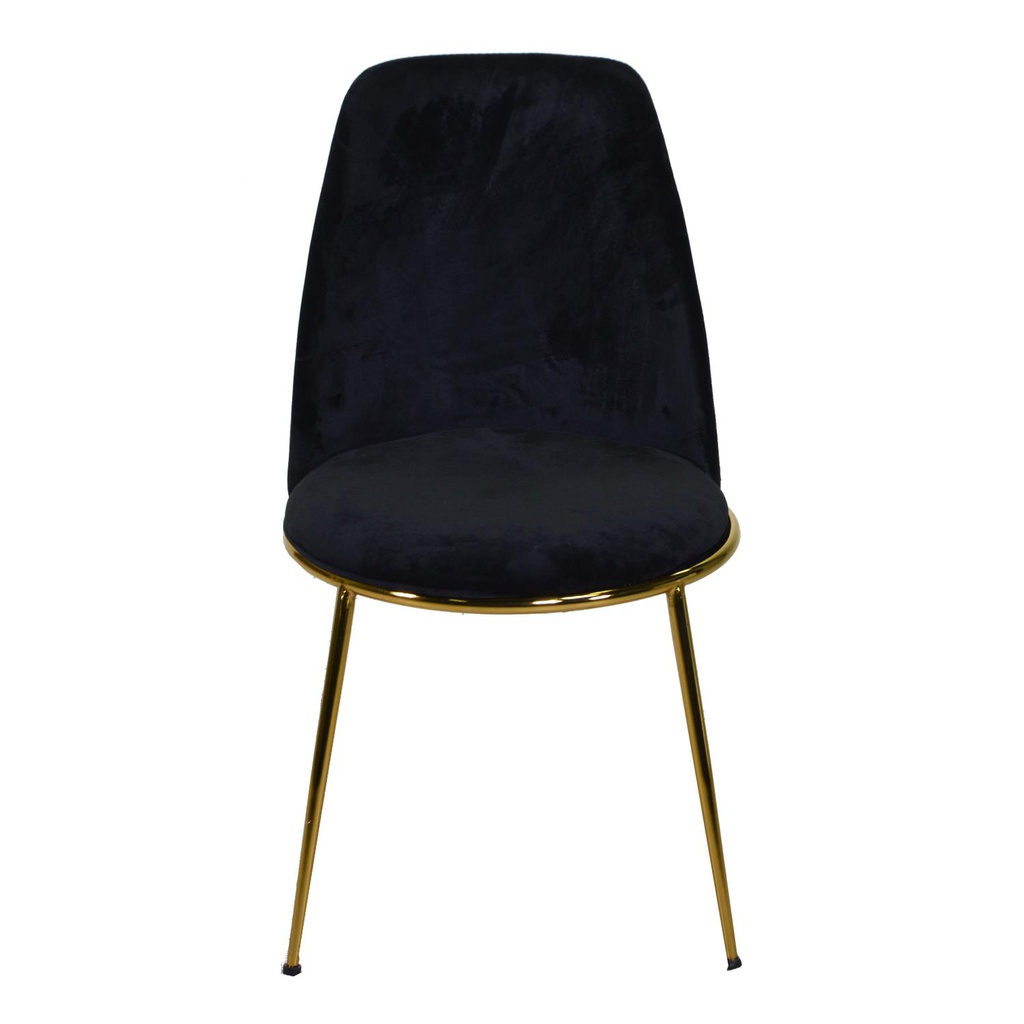 Sedia salotto design velluto e metallo oro rotterdam nero