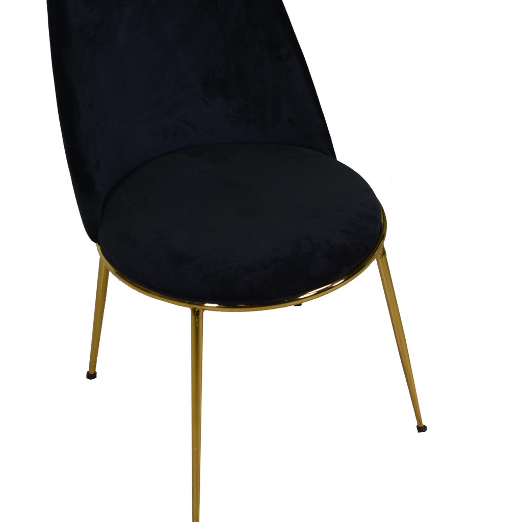 Sedia salotto design velluto e metallo oro rotterdam nero