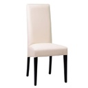 Sedia salotto ecopelle crema e legno faggio nero