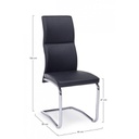 Sedia salotto in ecopelle Nero THELMA 44x58x h104 cm