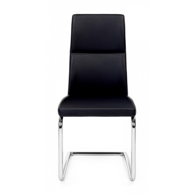 Sedia salotto in ecopelle Nero THELMA 44x58x h104 cm