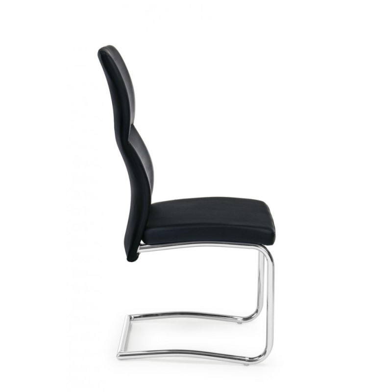 Sedia salotto in ecopelle Nero THELMA 44x58x h104 cm