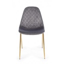 Sedia salotto in velluto grigio con gambe oro
