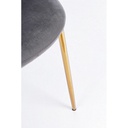 Sedia salotto in velluto grigio con gambe oro