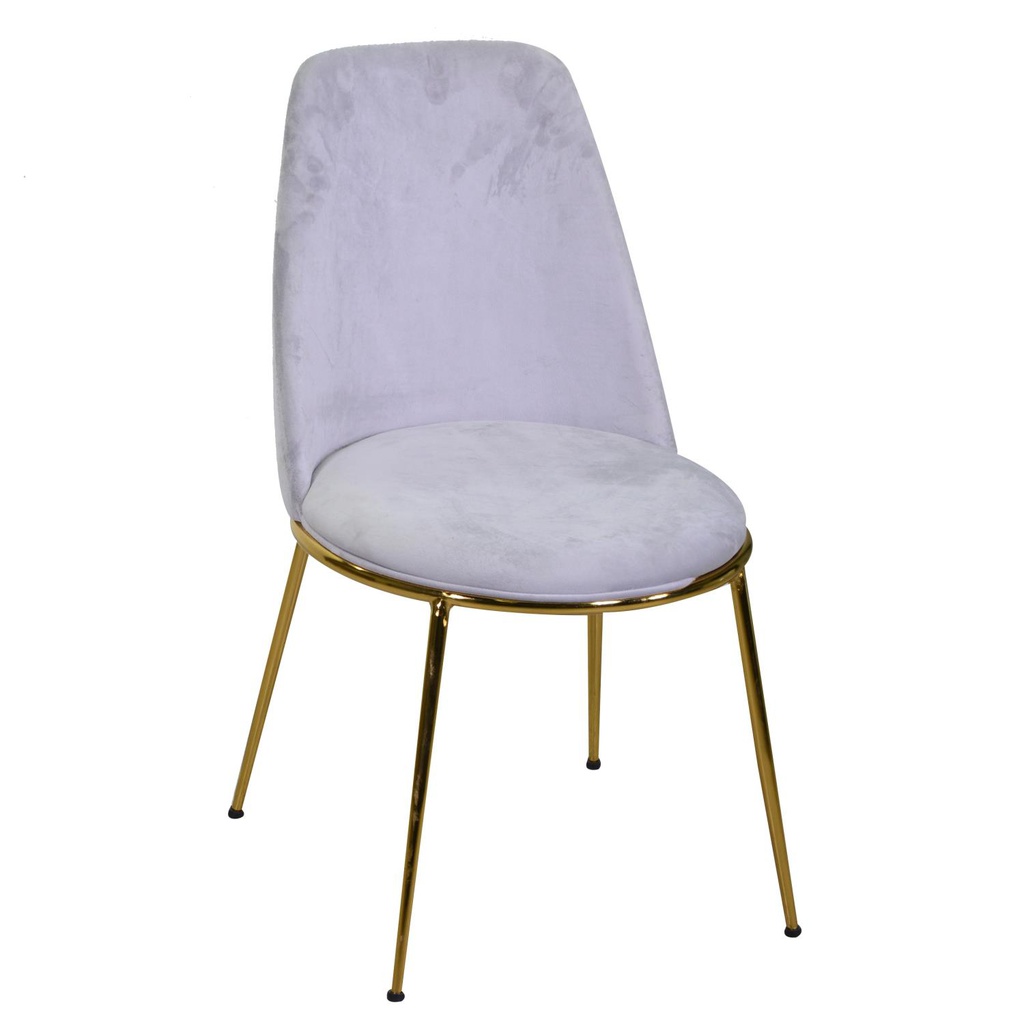 Sedia velluto Kiev grigio struttura orocm 49x56h44/85