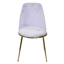 Sedia velluto Kiev grigio struttura orocm 49x56h44/85