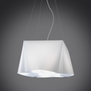 Sospensione 3 Luci Bianco in Metallo Cromato Cm. 59 x 31h
