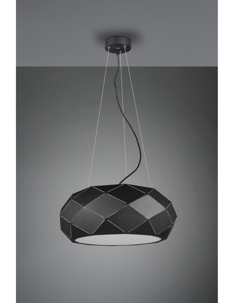 Sospensione 3xE27 Zandor Nero Ø50 cm Trio Lighting