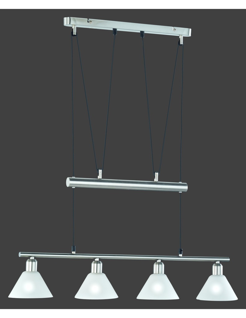 Sospensione 4 Luci Saliscendi Stamina Nichel L80 cm Trio Lighting