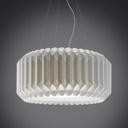 Sospensione 5 Luci Bianco in Metallo Cromato Cm. 60 x 31h