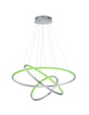 Sospensione Anelli Led 80w RGB Dimmerabile Aaron Nichel Trio Lighting