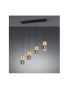 Sospensione Isola 4 Cilindri Ottone Con Vetro Fumé Robin Trio Lighting