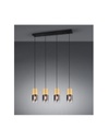 Sospensione Isola 4 Cilindri Ottone Con Vetro Fumé Robin Trio Lighting