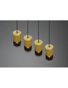 Sospensione Isola 4 Cilindri Ottone Con Vetro Fumé Robin Trio Lighting