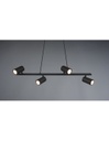 Sospensione Nera 4 Faretti Spot GU10 Orientabili Marley Trio Lighting